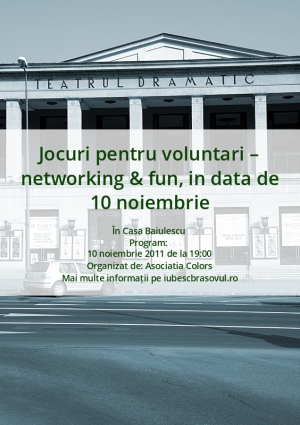 Jocuri pentru voluntari – networking & fun, in data de 10 noiembrie