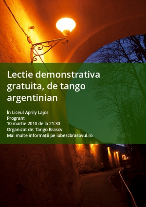 Lectie demonstrativa gratuita, de tango argentinian