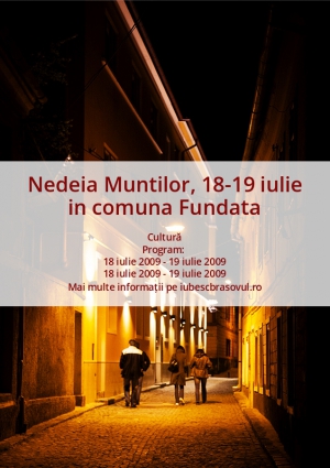 Nedeia Muntilor, 18-19 iulie in comuna Fundata