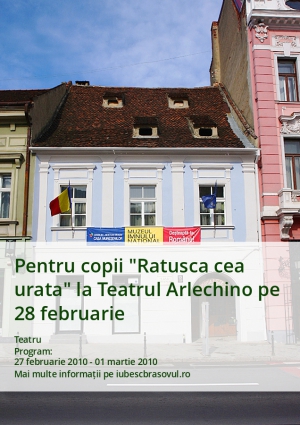 Pentru copii "Ratusca cea urata" la Teatrul Arlechino pe 28 februarie