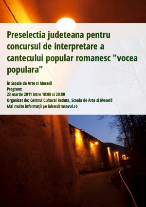 Preselectia judeteana pentru concursul de interpretare a cantecului popular romanesc "vocea populara"