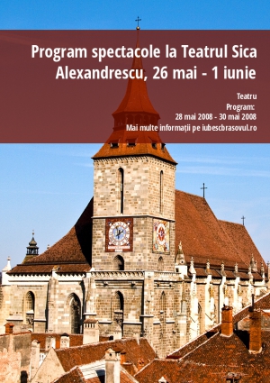 Program spectacole la Teatrul Sica Alexandrescu, 26 mai - 1 iunie