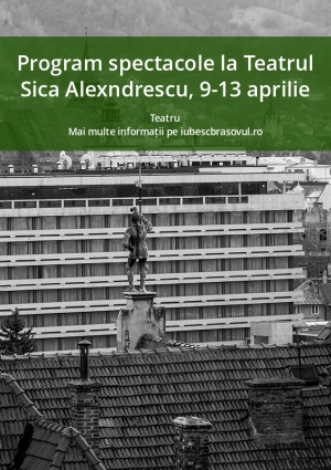 Program spectacole la Teatrul Sica Alexndrescu, 9-13 aprilie