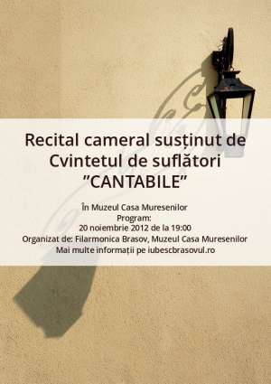 Recital cameral susținut de Cvintetul de suflători ”CANTABILE”