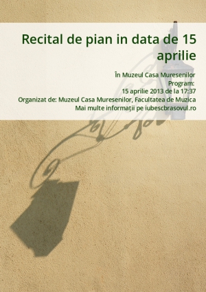 Recital de pian in data de 15 aprilie