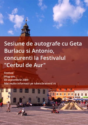 Sesiune de autografe cu Geta Burlacu si Antonio, concurenti la Festivalul "Cerbul de Aur"
