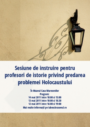 Sesiune de instruire pentru profesori de istorie privind predarea problemei Holocaustului