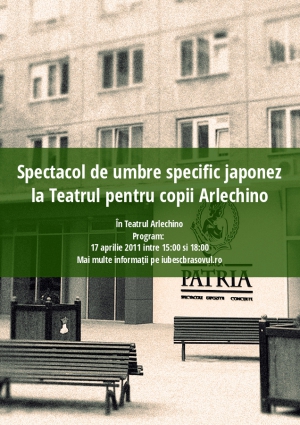 Spectacol de umbre specific japonez la Teatrul pentru copii Arlechino